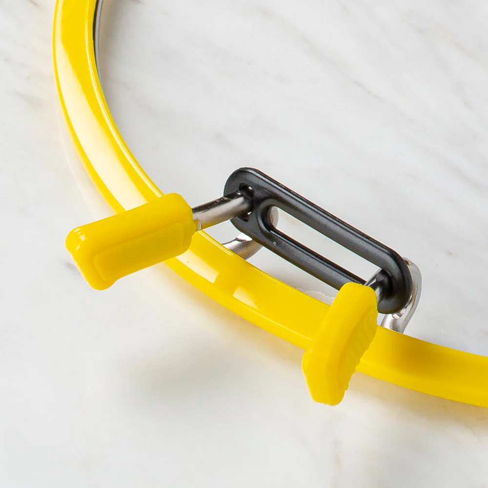 Nurge Metal Spring Tension Ring with Yellow Plastic Frame Embroidery Hoop, 195 mm - Image 4