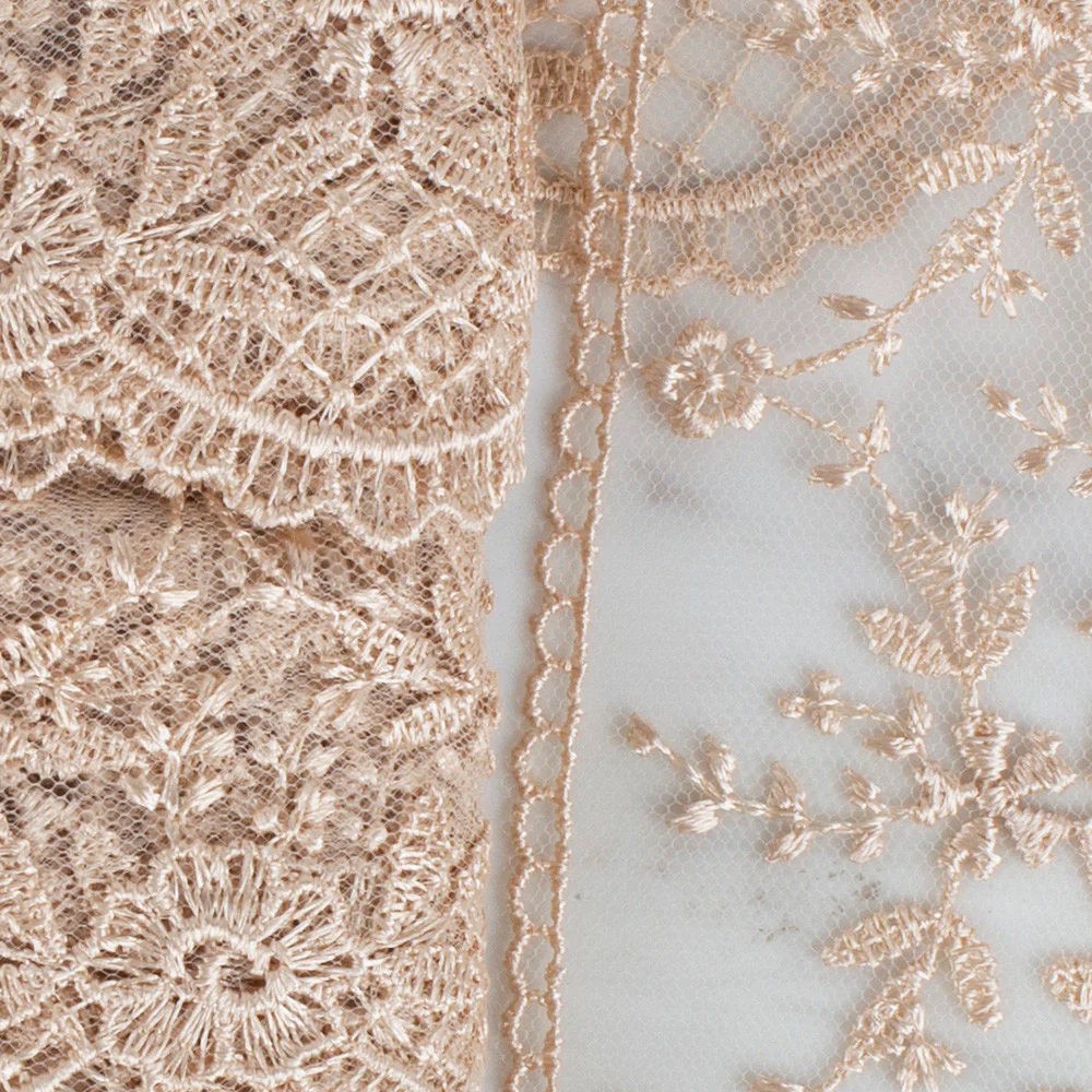 Önel Lace Ribbon, 6 cm, Beige, Flower Patterned - 61 - Image 2