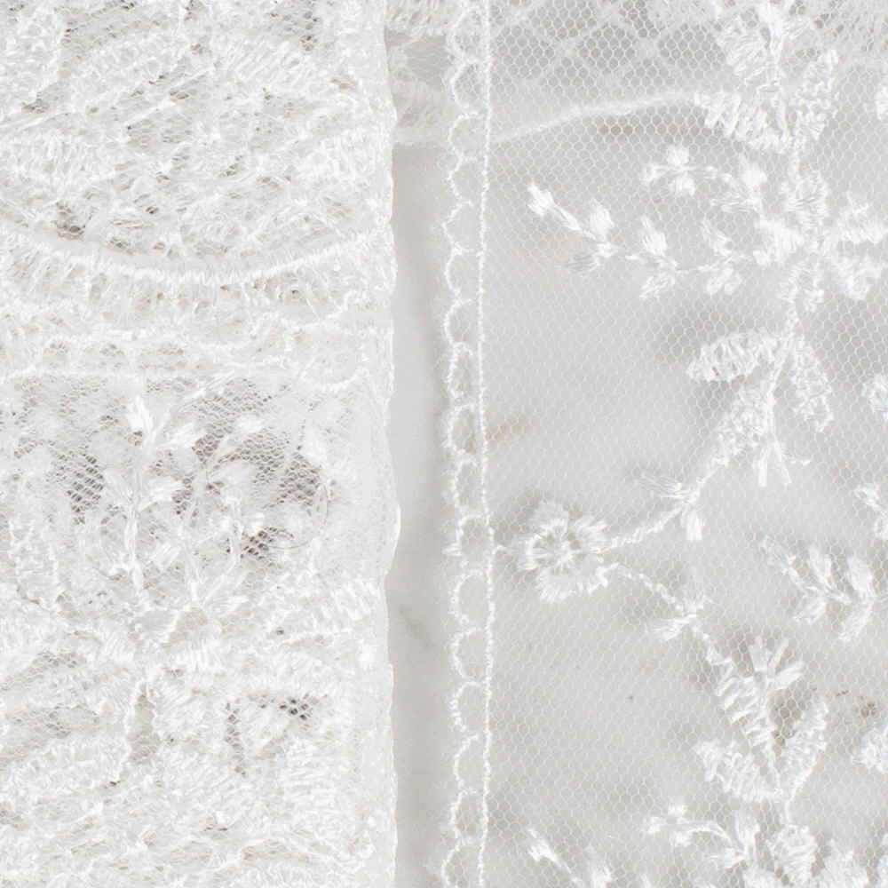 Önel Lace Ribbon, 6 cm, Ecru, Flower Patterned - 61 - Image 2