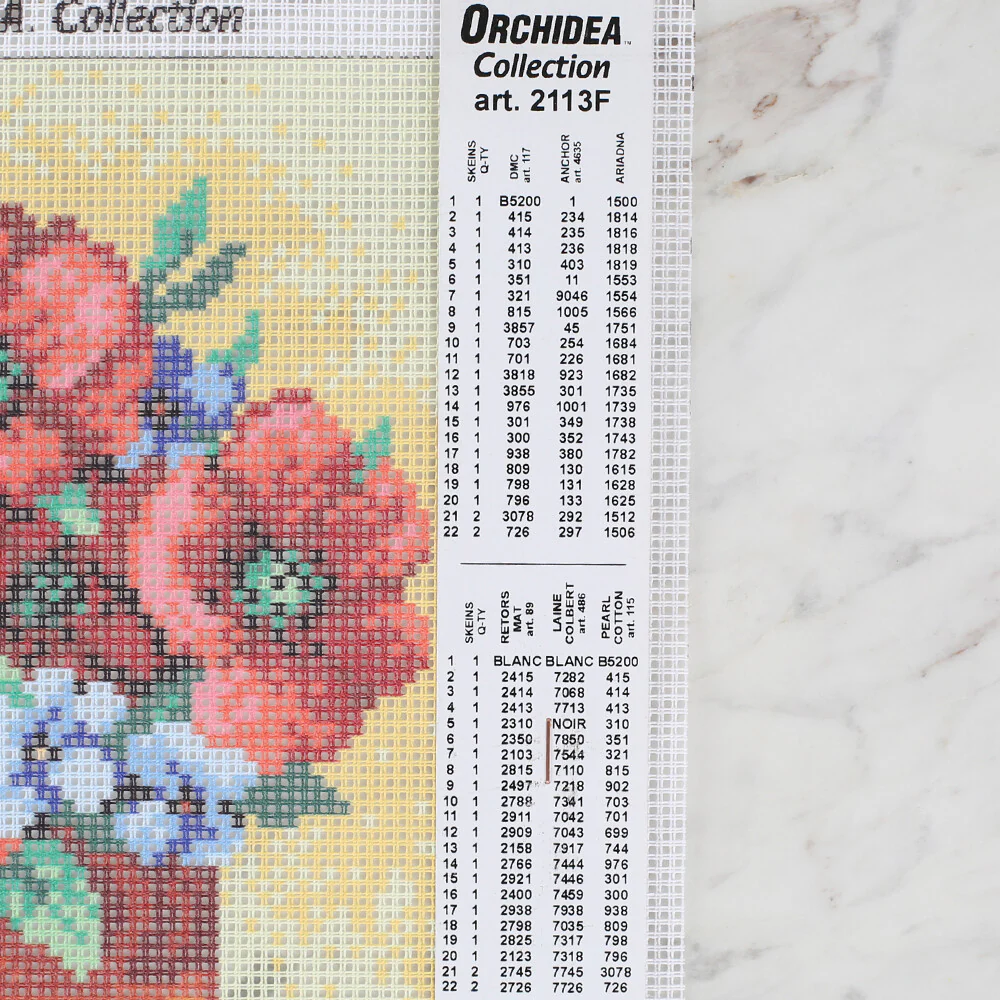 Orchidea 18x24 cm A Bouquet Of Poppies And Violets Printed Gobelin 2113F - Image 2