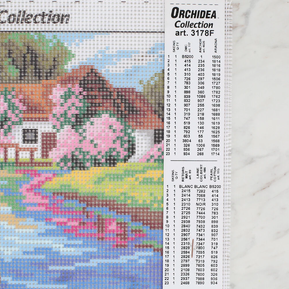 Orchidea 18x24 cm Cottage On The River Printed Gobelin 3178F - Image 2
