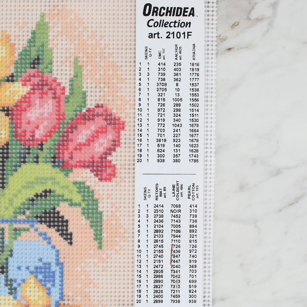 Orchidea 18x24 cm Tulips And Daffodils Printed Gobelin 2101F - Image 2