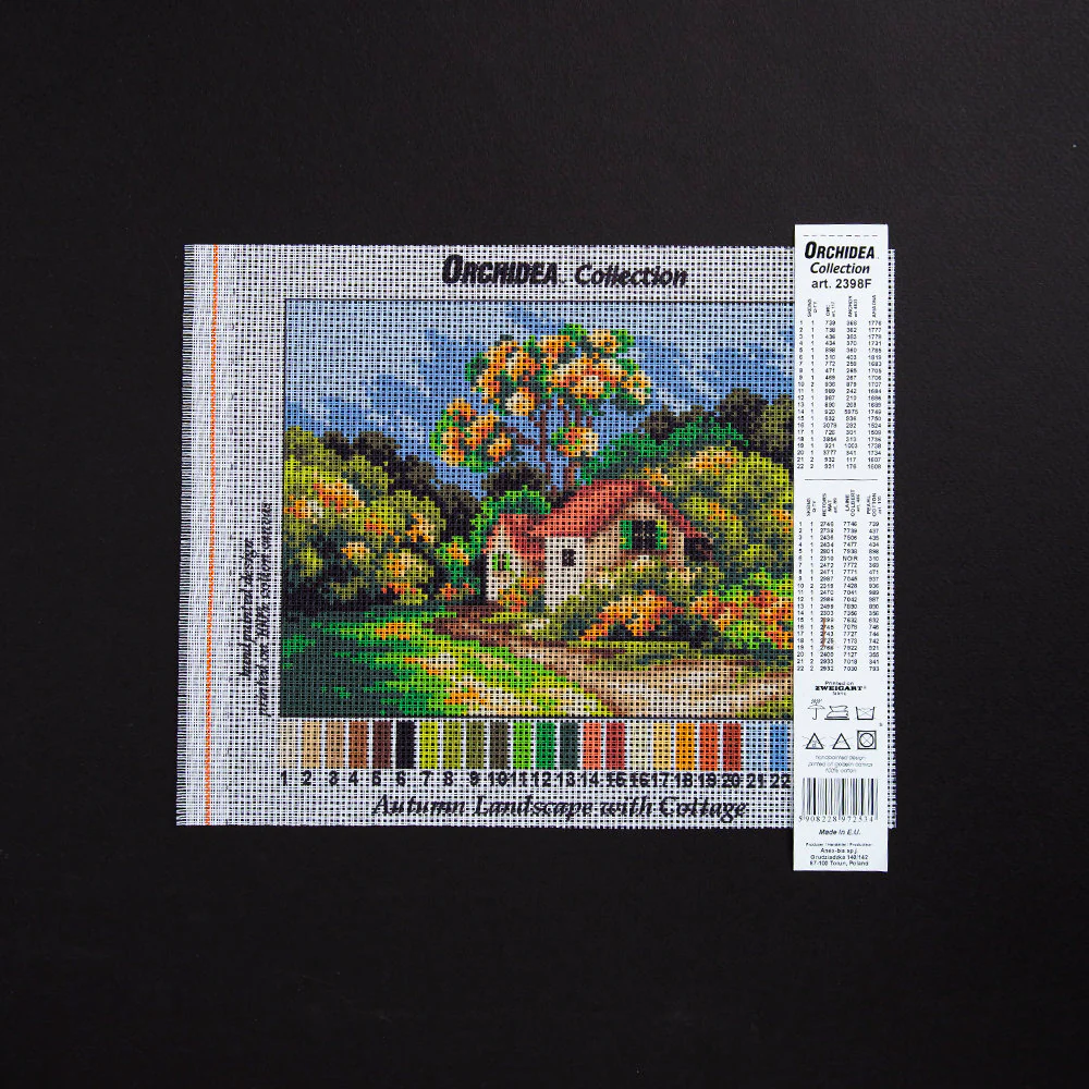Orchidea 18x24cm Printed Gobelin, Autumn Landscape with Cottage - 2398F