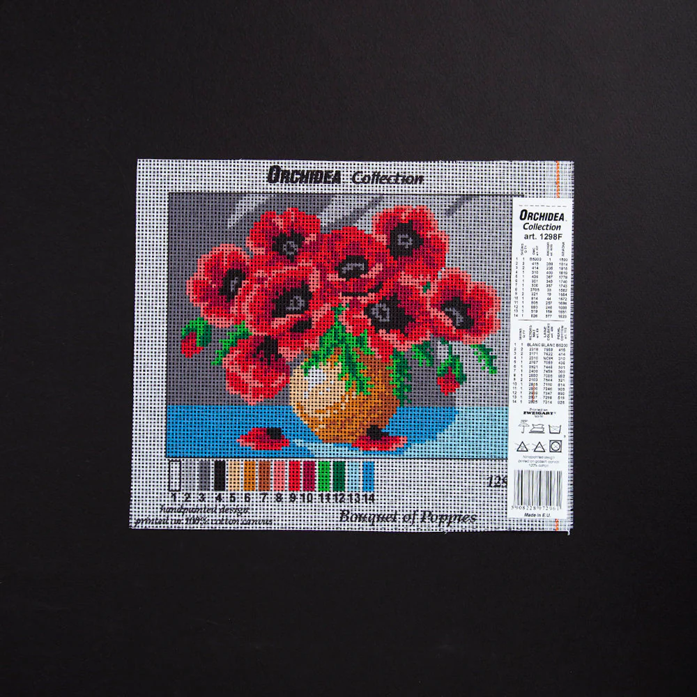 Orchidea 18x24cm Printed Gobelin, Bouquet of Poppies - 1298F