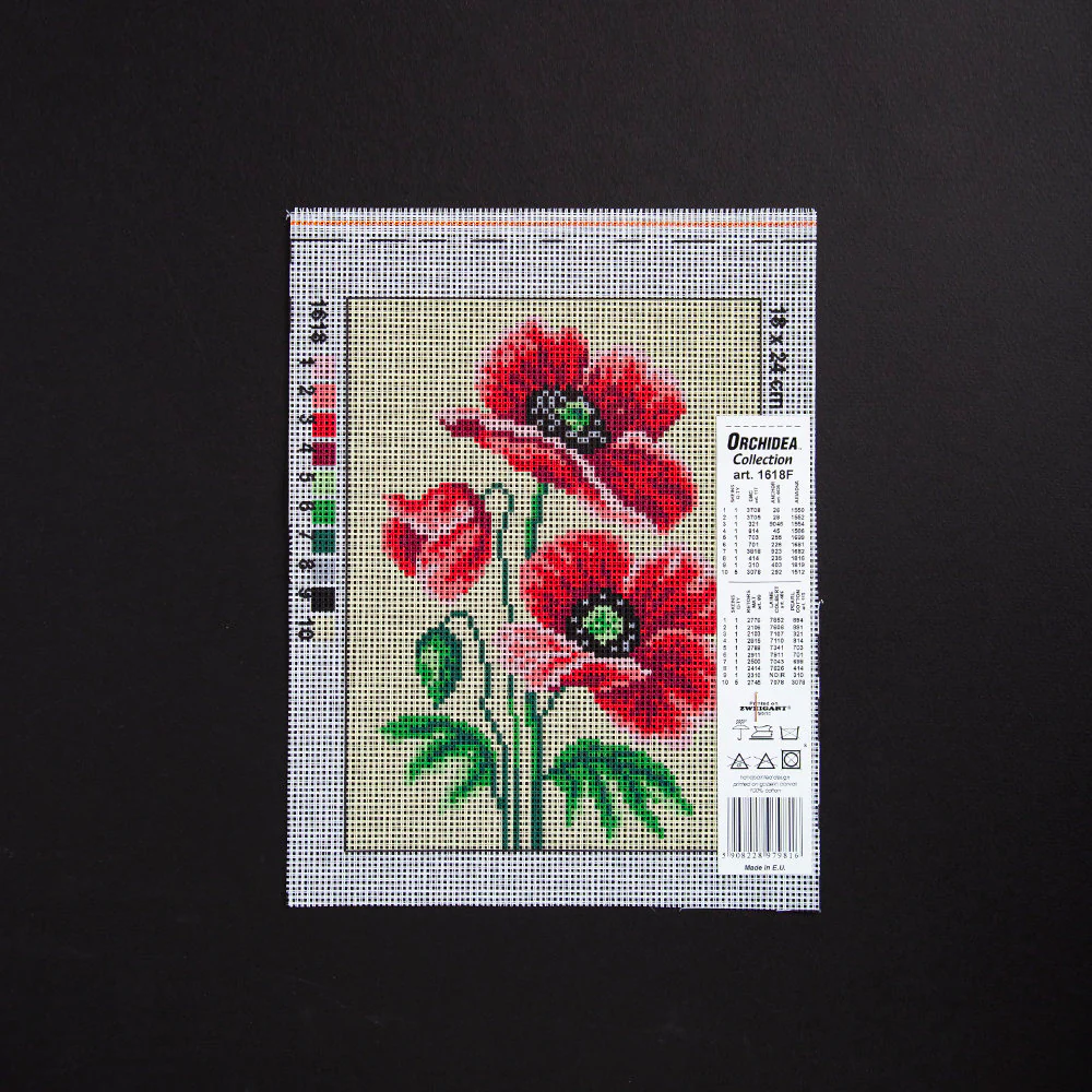 Orchidea 18x24cm Printed Gobelin, Poppies - 1618F