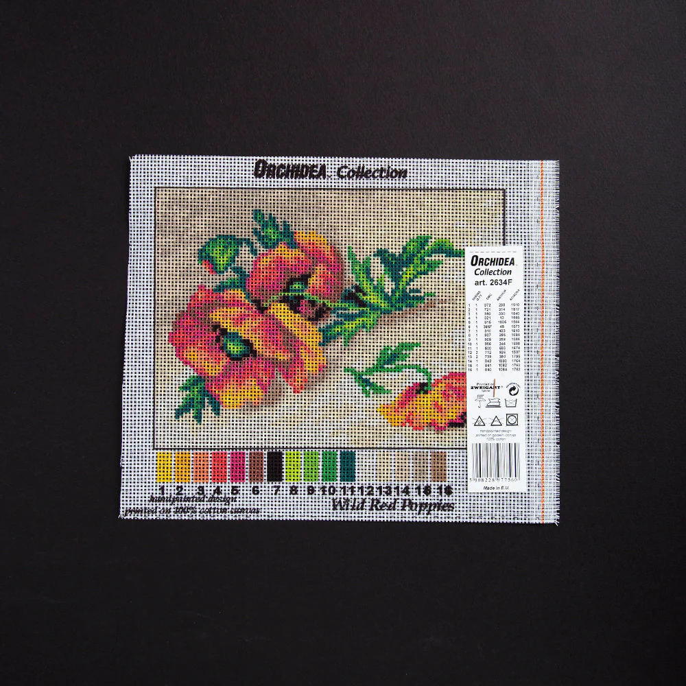 Orchidea 18x24cm Printed Gobelin, Wild Red Poppies - 2634F