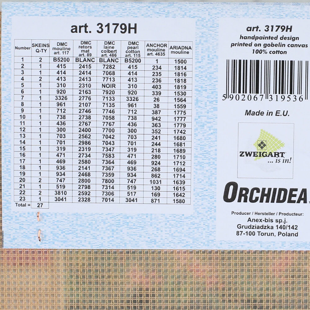 Orchidea 24x30 cm Swans Printed Gobelin 3179H - Image 2