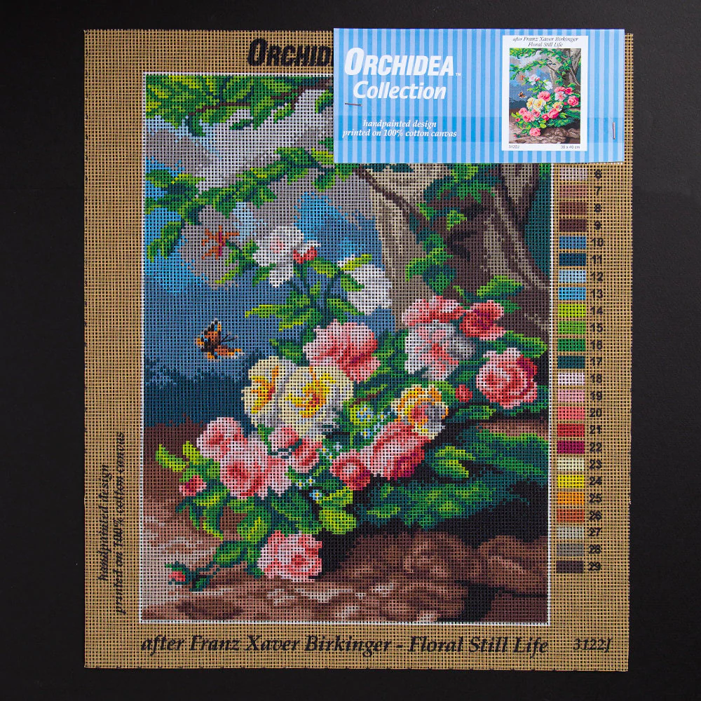Orchidea 30x40cm Printed Gobelin, Franz Xaver Birkinger Floral Still Life - 3122J