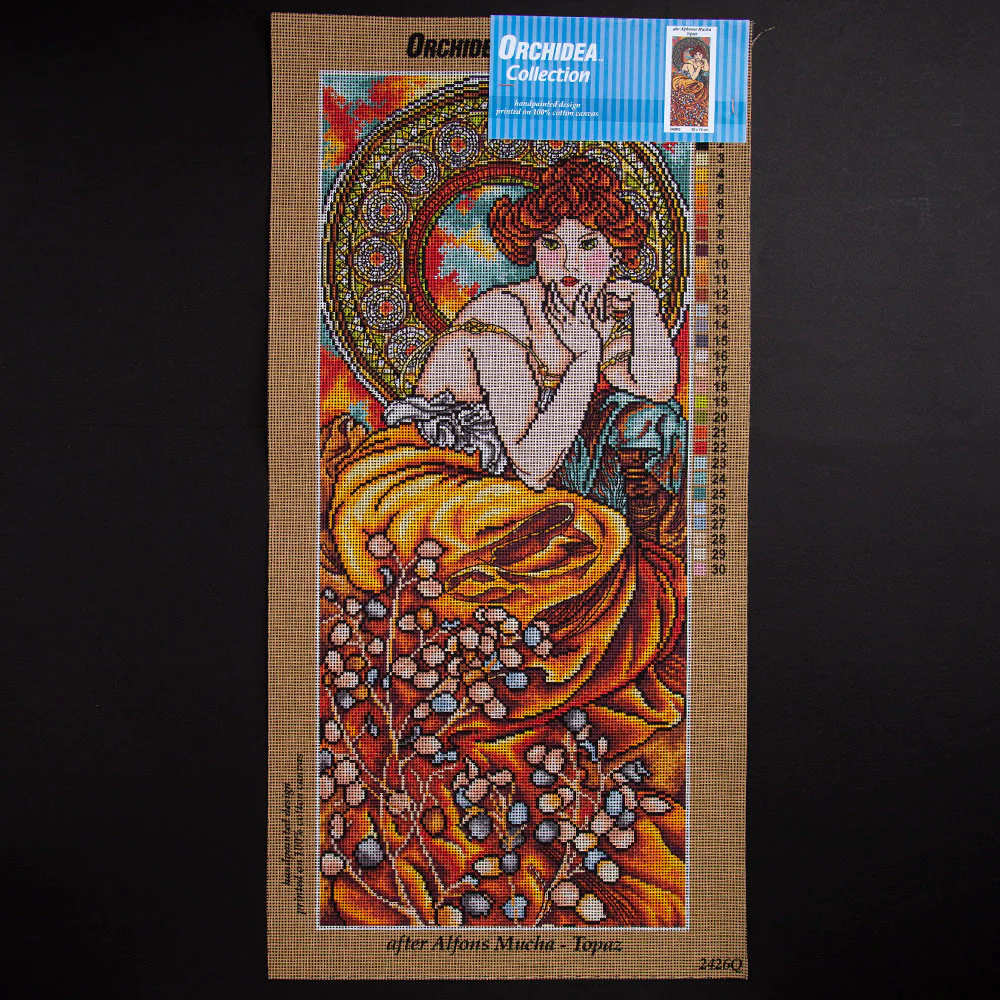 Orchidea 30x70cm Printed Gobelin, Alphonse Mucha - Topaz - 2426Q