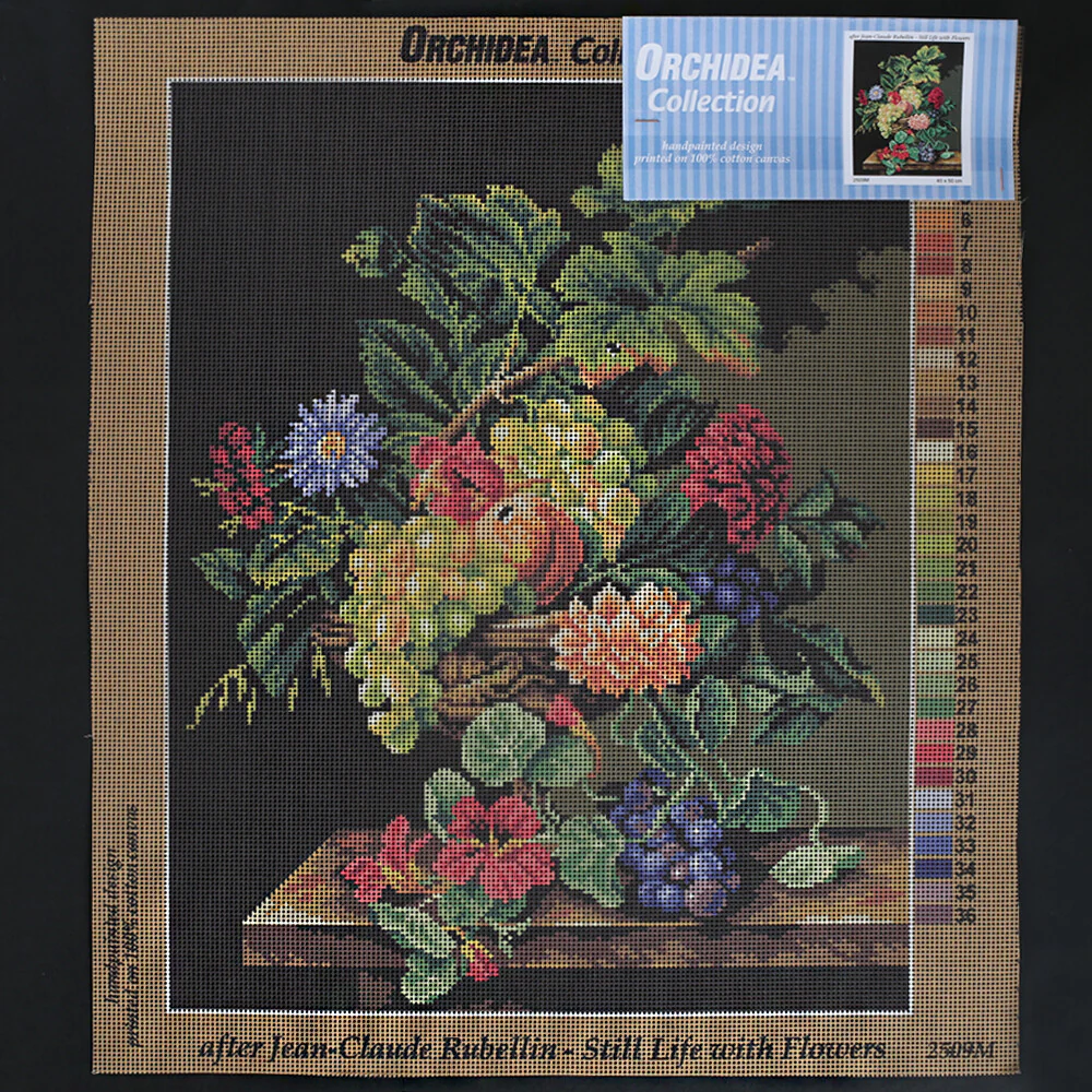 Orchidea 40x50 cm Jean-Claude Rubellin - Still Life With Flowers Printed Gobelin 2509M