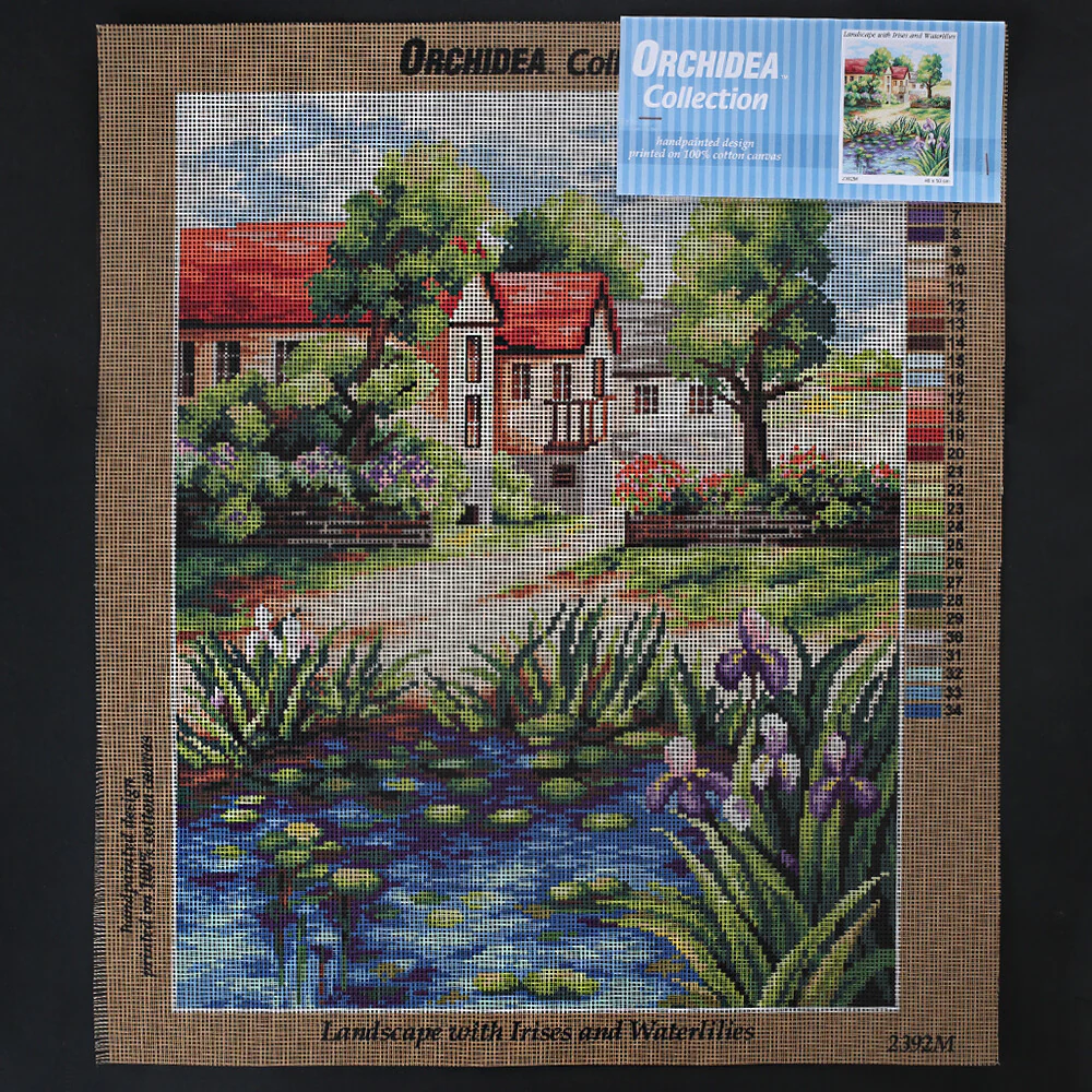 Orchidea 40x50 cm Landscape With Irises And Waterlilies Printed Gobelin 2392M