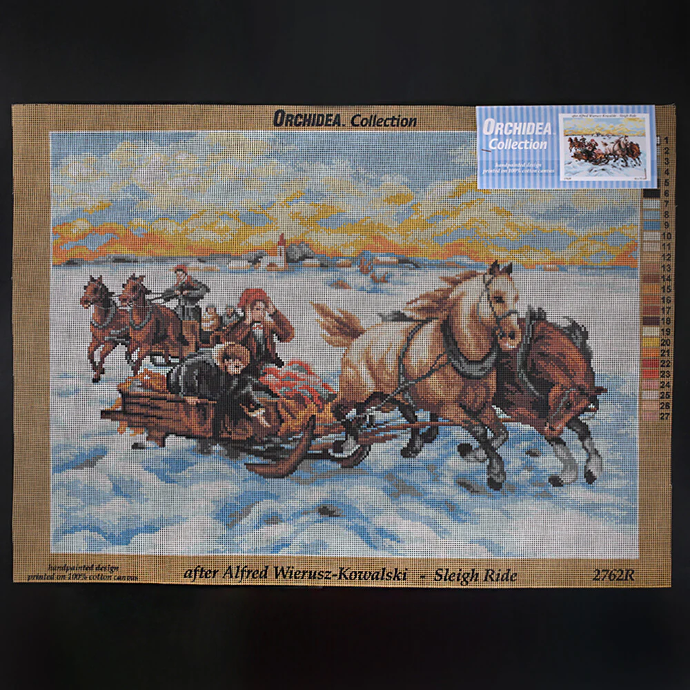 Orchidea 50x70 cm Alfred Wierusz Kowalski - Sleigh Ride Printed Gobelin 2762R