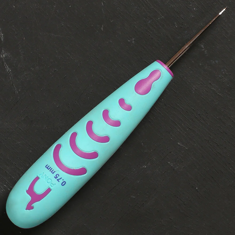 Pony No.17 0.75 mm 13 cm Metal Lace Crochet Hook with Soft Ergonomic Handle - 59602 - Image 2