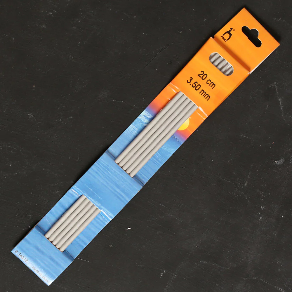 Pony 3.5 mm 20 cm Aluminium Double Pointed Needles, Set of 5 - 36618