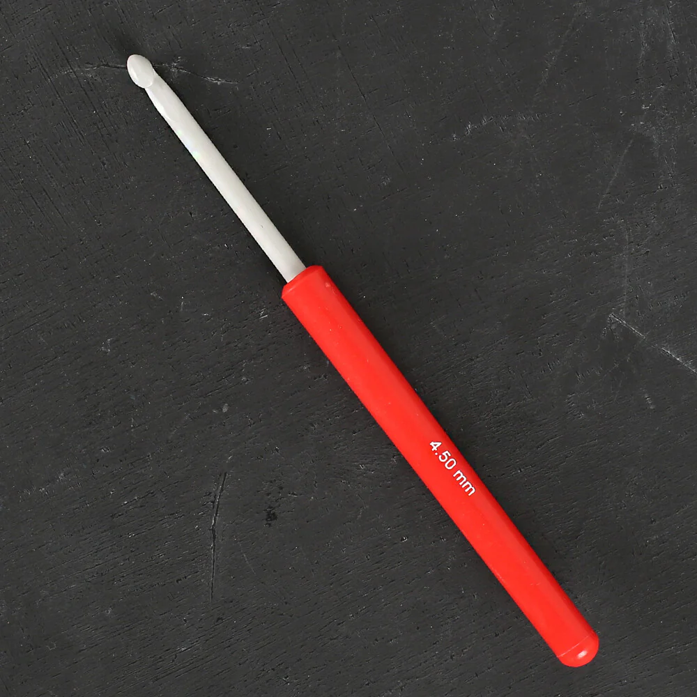 Pony 4.5 mm 14 cm Aluminium Crochet Hook with Handle, Red - 46606 - Image 2