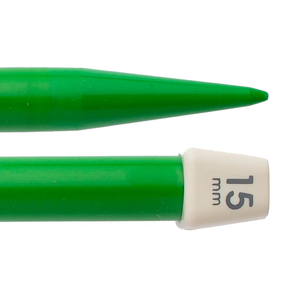 Pony Colour 15 mm 35 cm Plastic Knitting Needle, Green - 57671 - Image 2