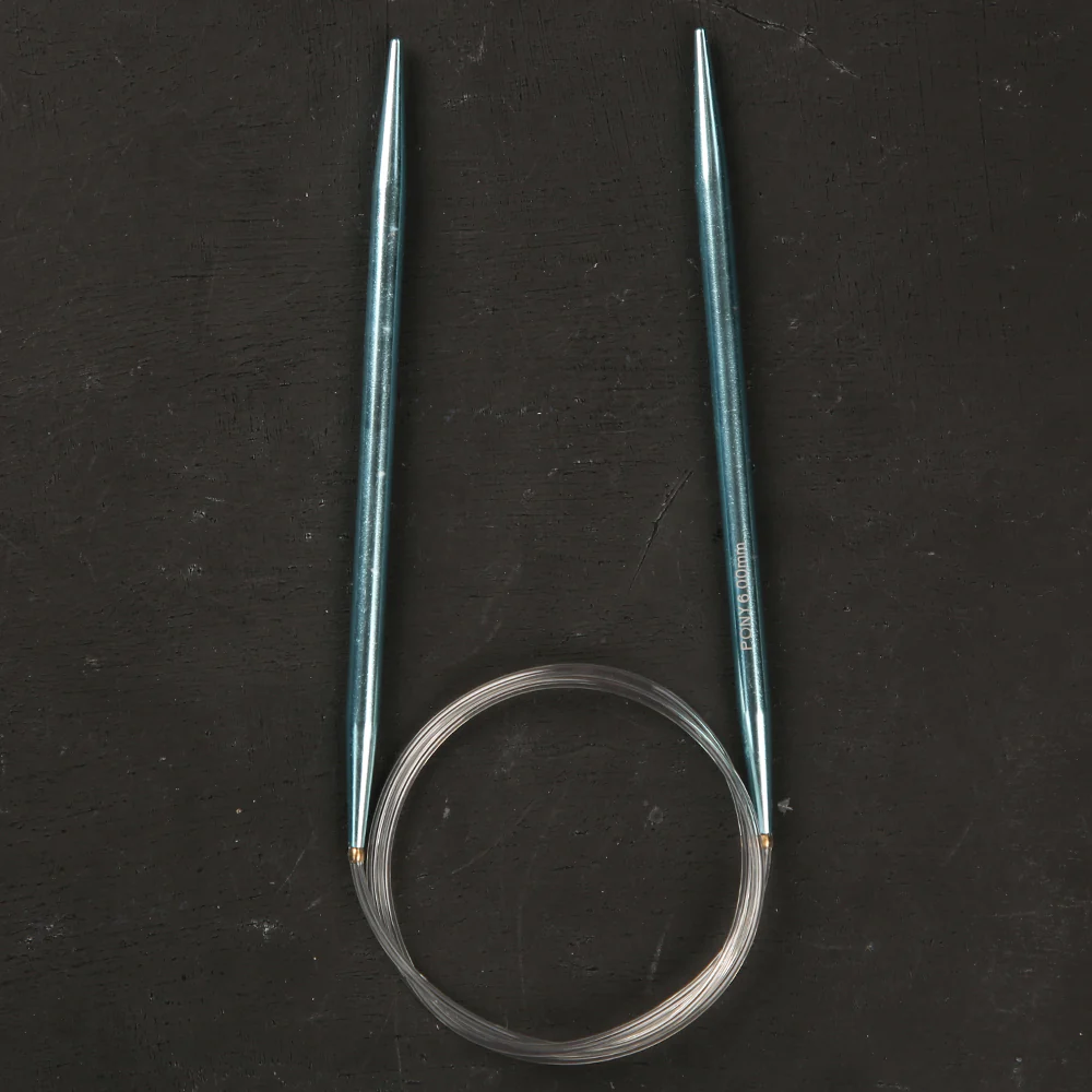 Pony Colour Smooth Durable 80 cm 6mm Circular Knitting Needle, Blue - 48413 - Image 2