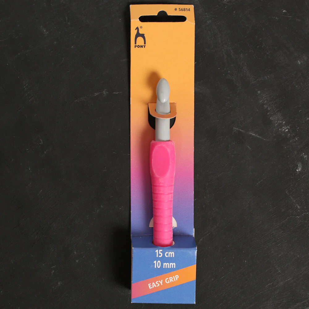 Pony Easy Grip 10 mm 15 cm Soft Handled Crochet Hook, Pink - 56814