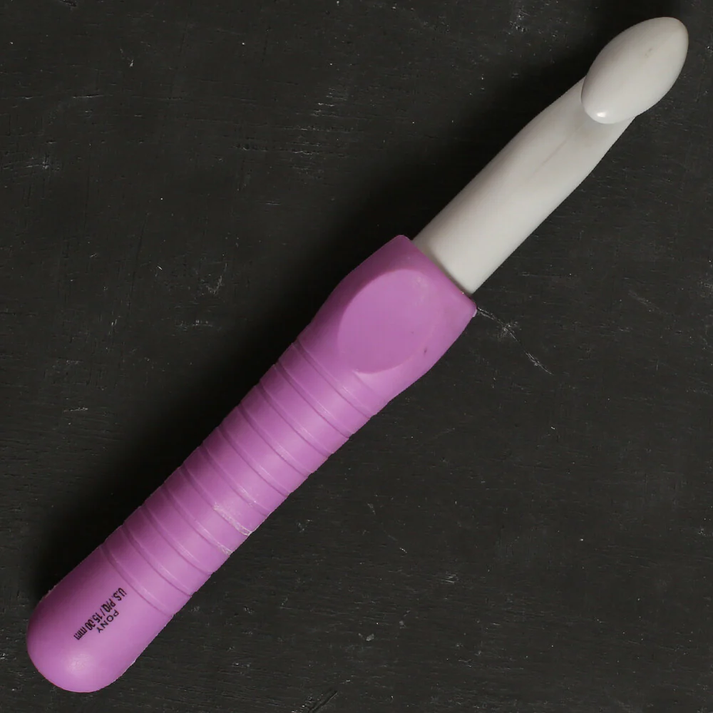 Pony Easy Grip 15 mm 17 cm Soft Handled Crochet Hook, Purple - 56816 - Image 2
