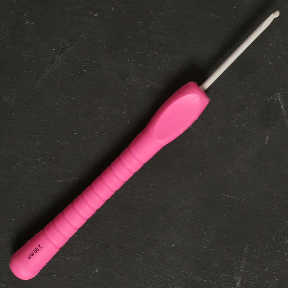 Pony Easy Grip 2 mm 14 cm Soft Handled Crochet Hook, Pink - 56801 - Image 2