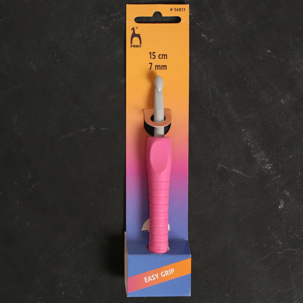 Pony Easy Grip 7 mm 15 cm Soft Handled Crochet Hook, Pink - 56811