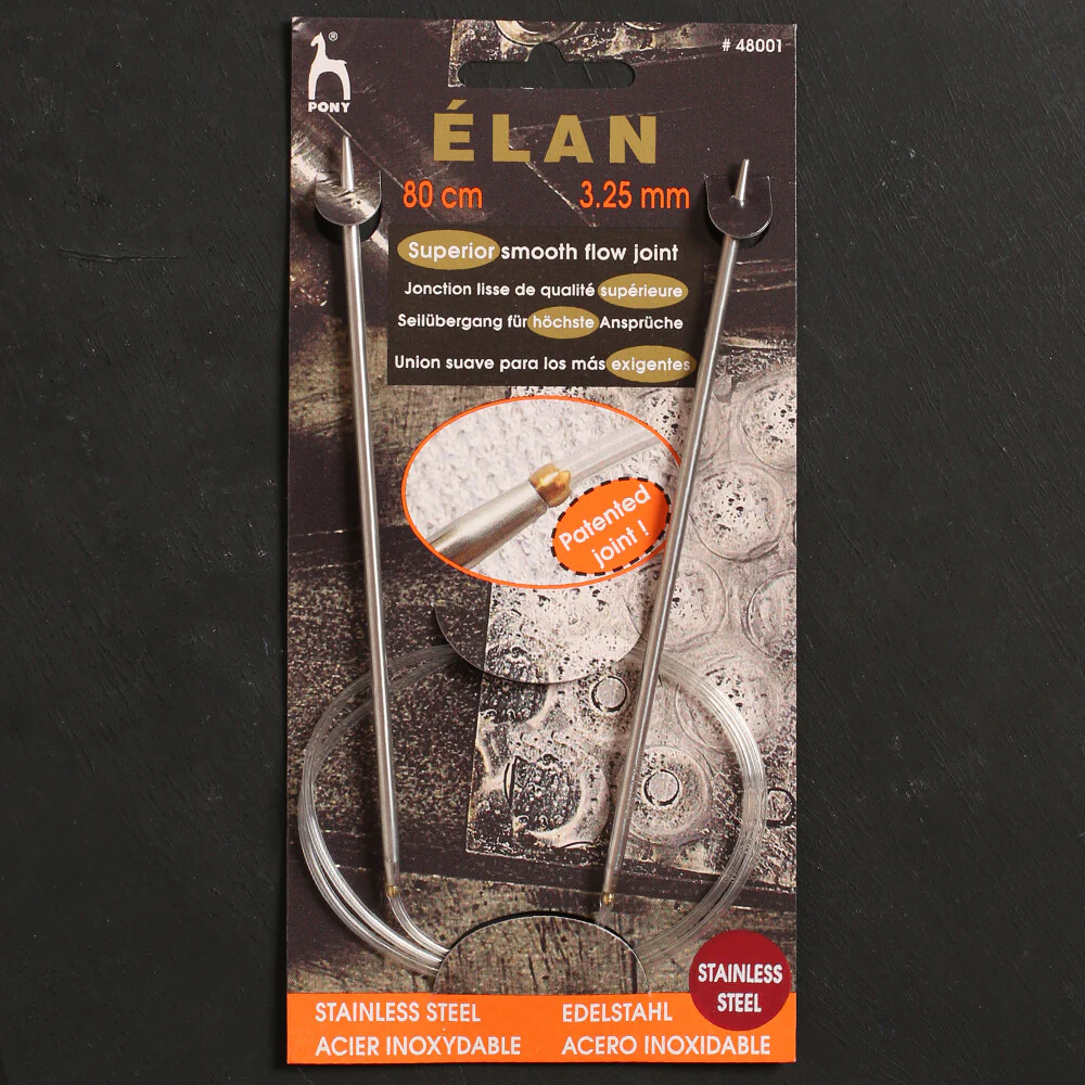 Pony Elan 3.25 mm 80 cm Stainless Steel Circular Needle - 48001