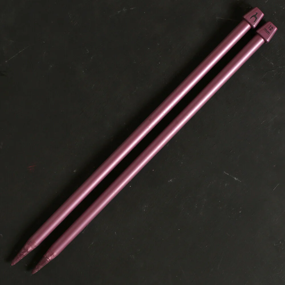 Pony Pearl 12 mm 35 cm Plastic Knitting Needle, Purple - 33640 - Image 2