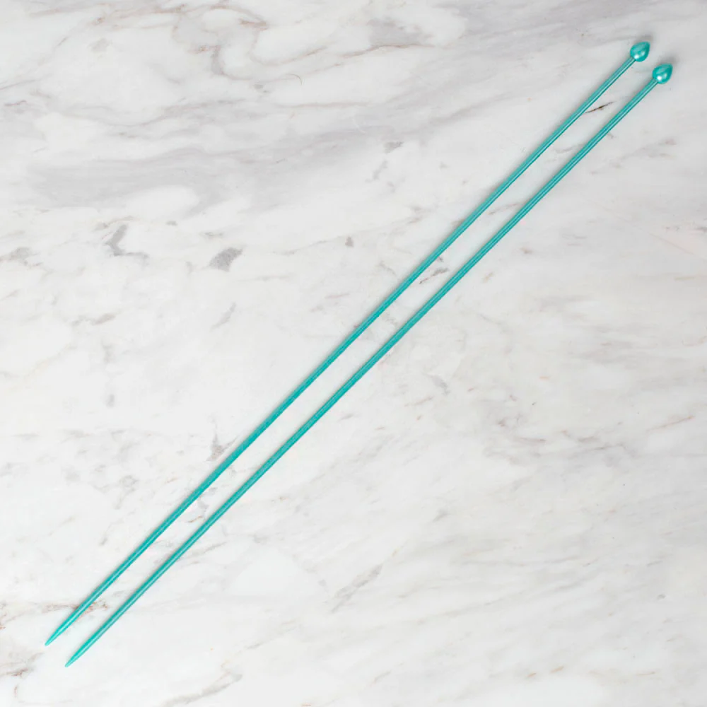 Pony Pearl 3 mm 35 cm Plastic Knitting Needle, Green - 33624 - Image 2
