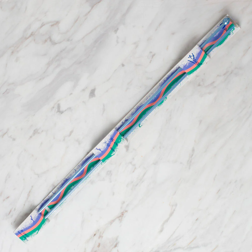 Pony Pearl 3.5 mm 35 cm Plastic Knitting Needle, Blue- 33626
