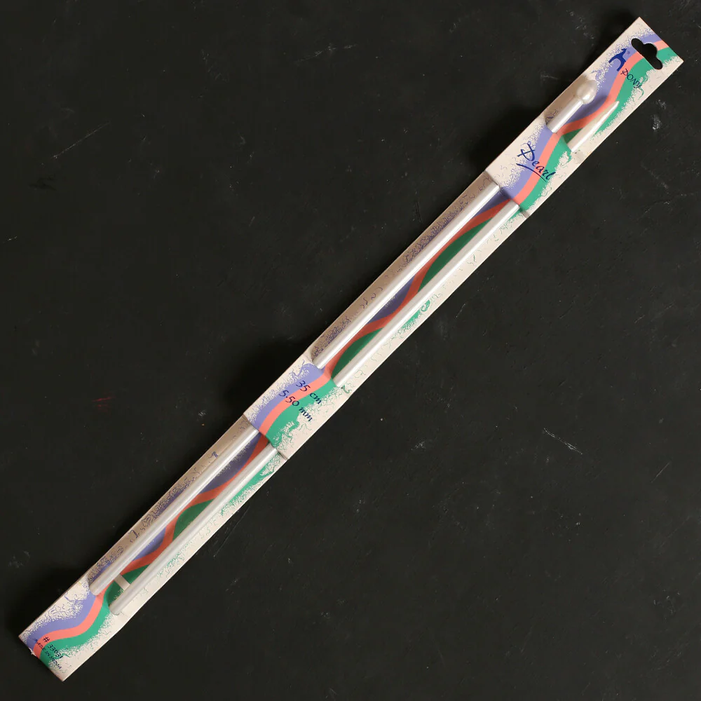 Pony Pearl 5.5 mm 35 cm Plastic Knitting Needle, White - 33631