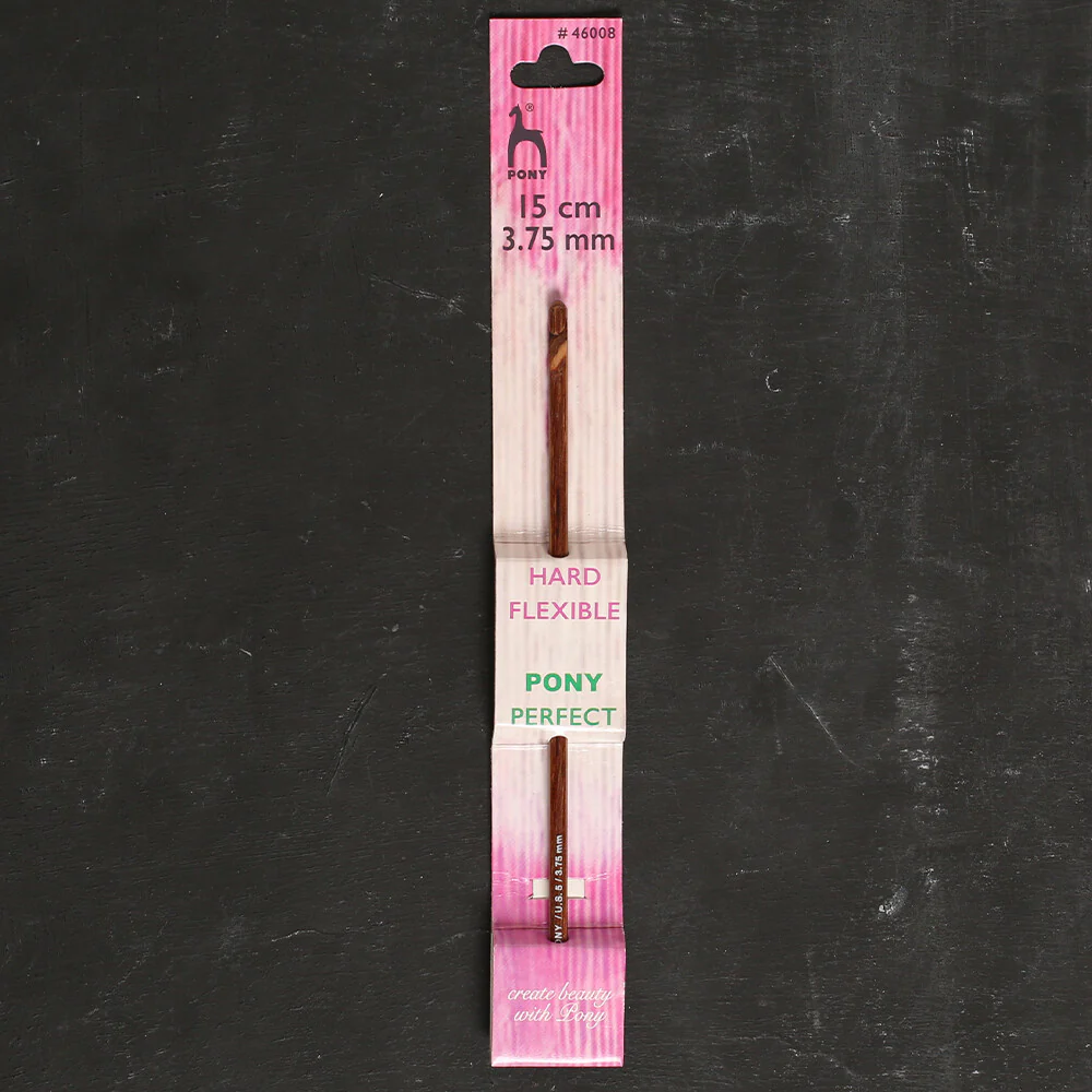 Pony Perfect 3.75 mm 15 cm Wooden Crochet Hook - 46008