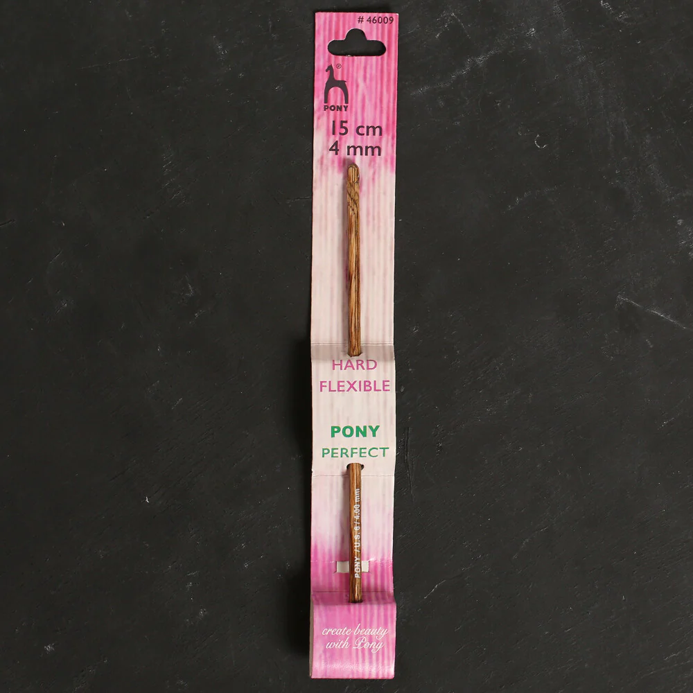 Pony Perfect 4 mm 15 cm Wooden Crochet Hook - 46009