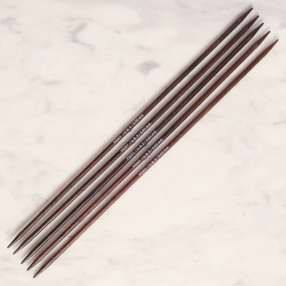 Pony Rosewood 3 mm 20 cm Rosewood Double Pointed Needles, Set of 5 - 36806 - Image 2