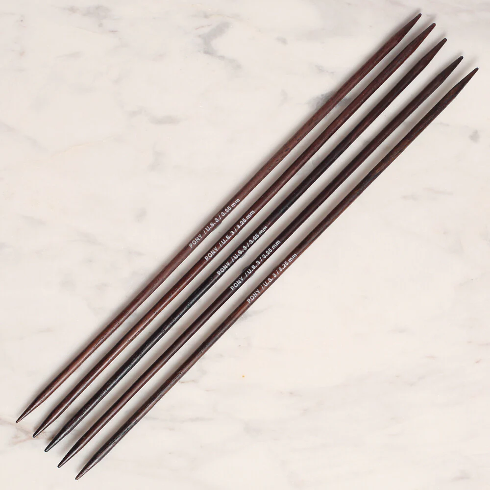 Pony Rosewood 3.25 mm 20 cm Rosewood Double Pointed Needles, Set of 5 - 36807 - Image 2