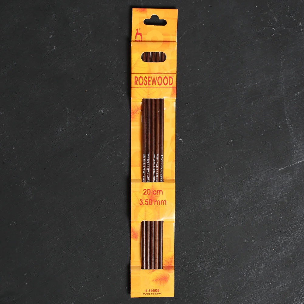 Pony Rosewood 3.5 mm 20 cm Rosewood Double Pointed Needles, Set of 5 - 36808