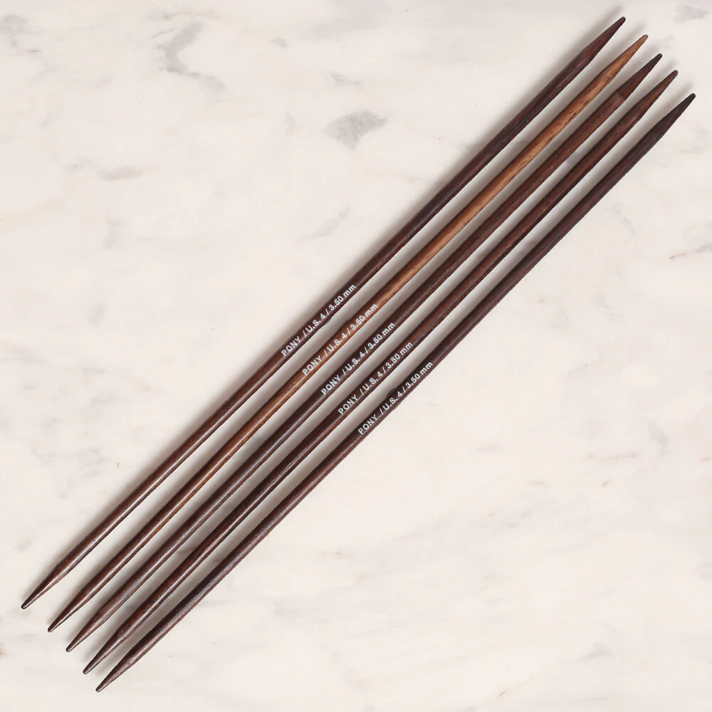 Pony Rosewood 3.5 mm 20 cm Rosewood Double Pointed Needles, Set of 5 - 36808 - Image 2