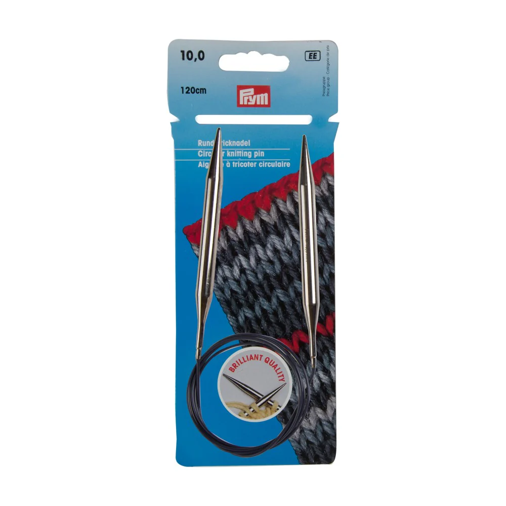 PRYM 10 mm 120 cm Brass Circular Knitting Needle -212237