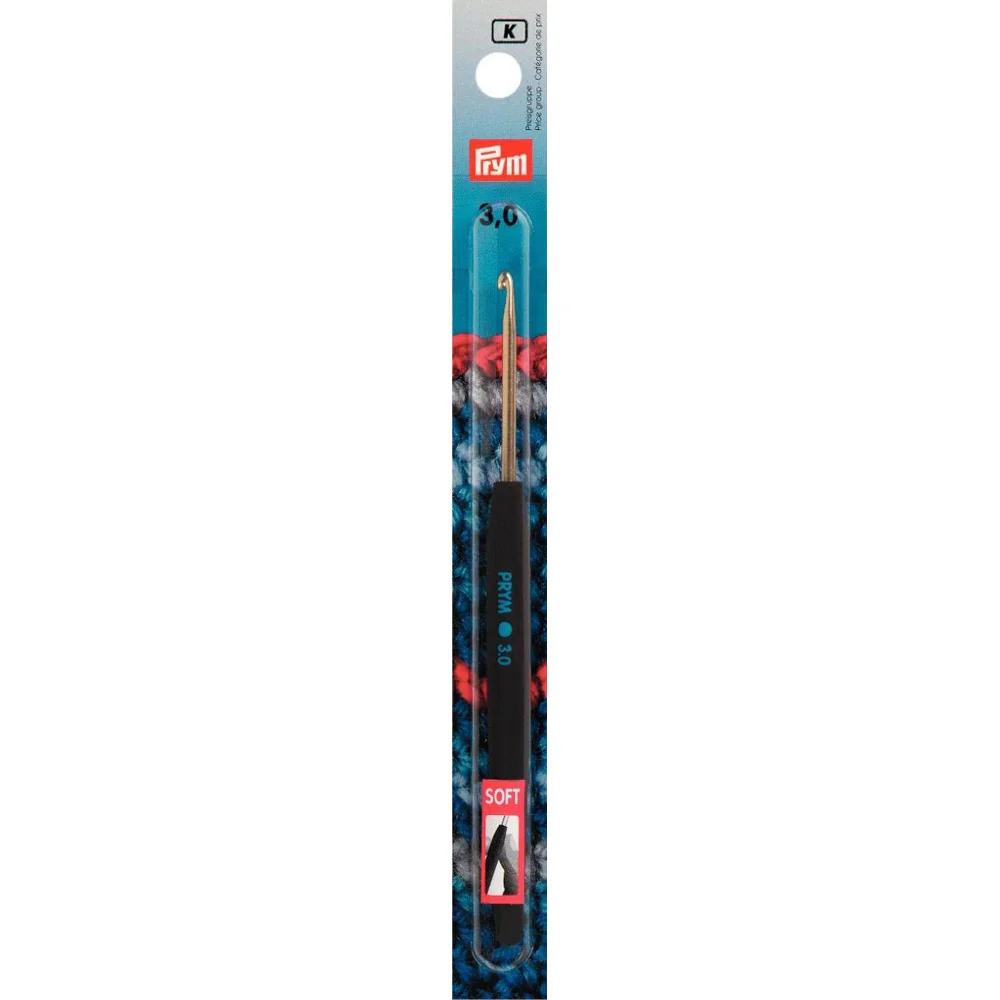 PRYM 3 mm 14 cm Aluminium Crochet Hook For Wool With Soft Handle -  195174