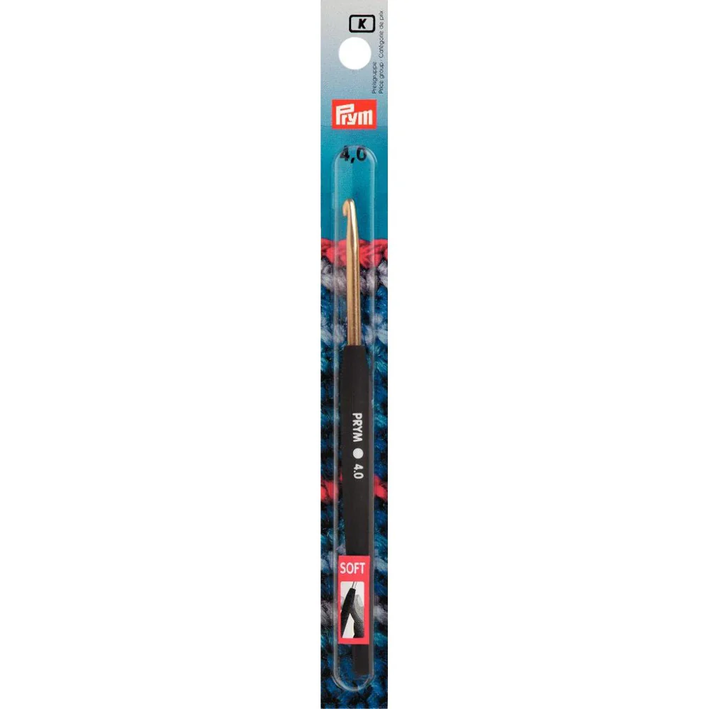 PRYM 4 mm 14 cm Aluminium Crochet Hook For Wool With Soft Handle -  195176