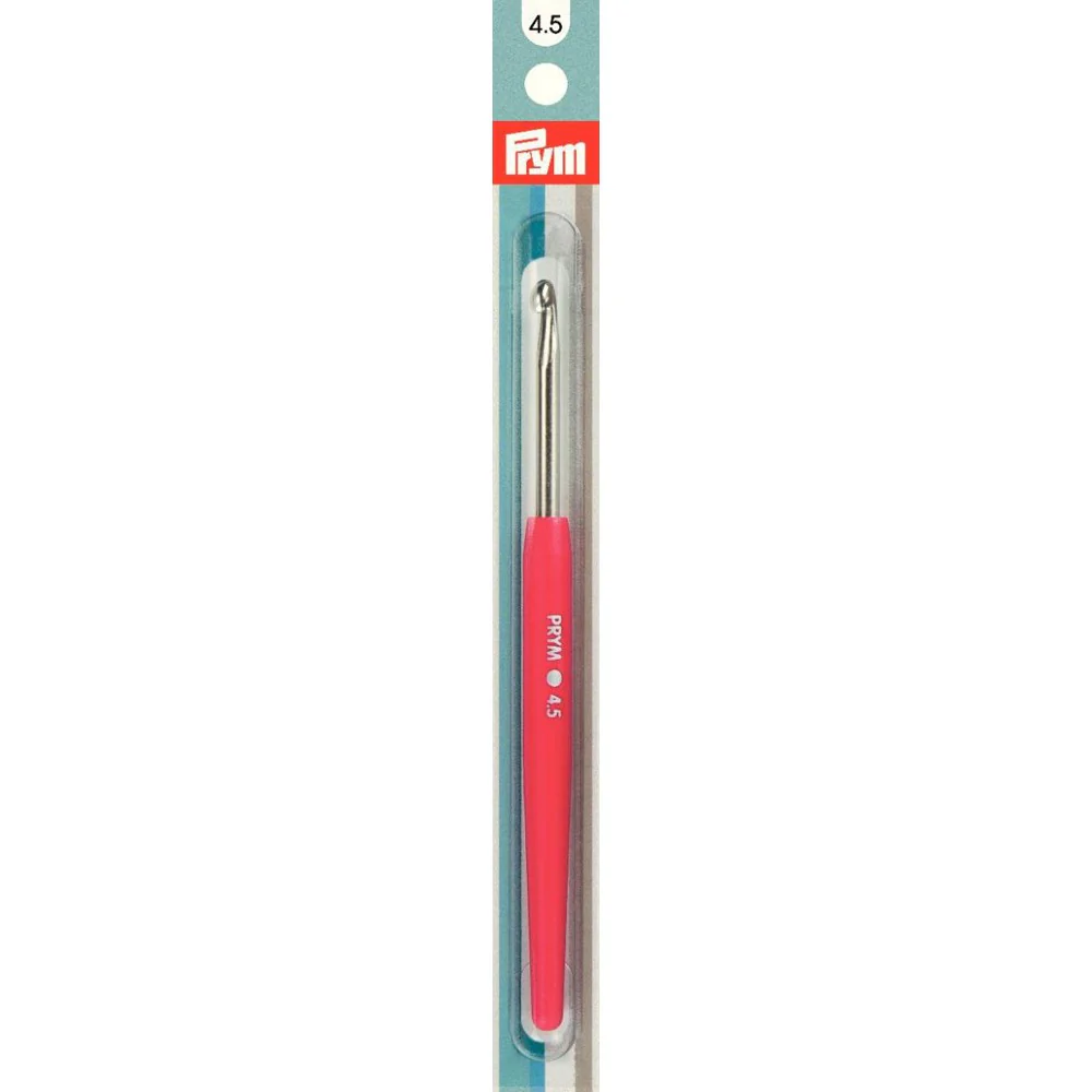 PRYM 4.5 mm 14 cm Crochet Hook with Soft Handle, Vermilion -  195345