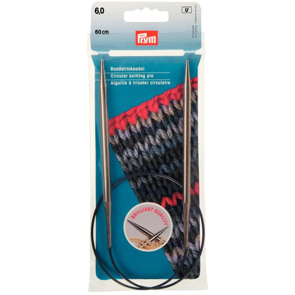PRYM 6 mm 60 cm Brass Circular Knitting Needle -  212182