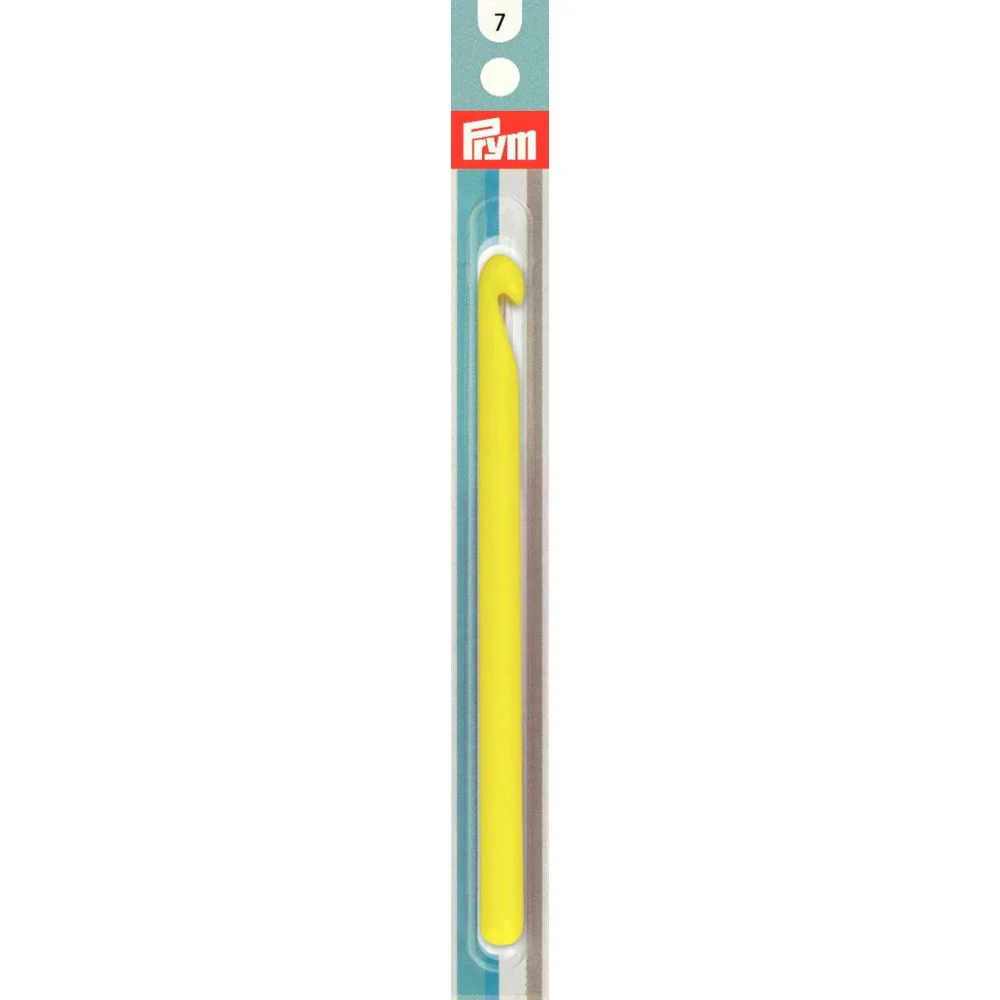 PRYM 7 mm 14 cm Plastic Crochet Hook For Wool, Yellow -  218570