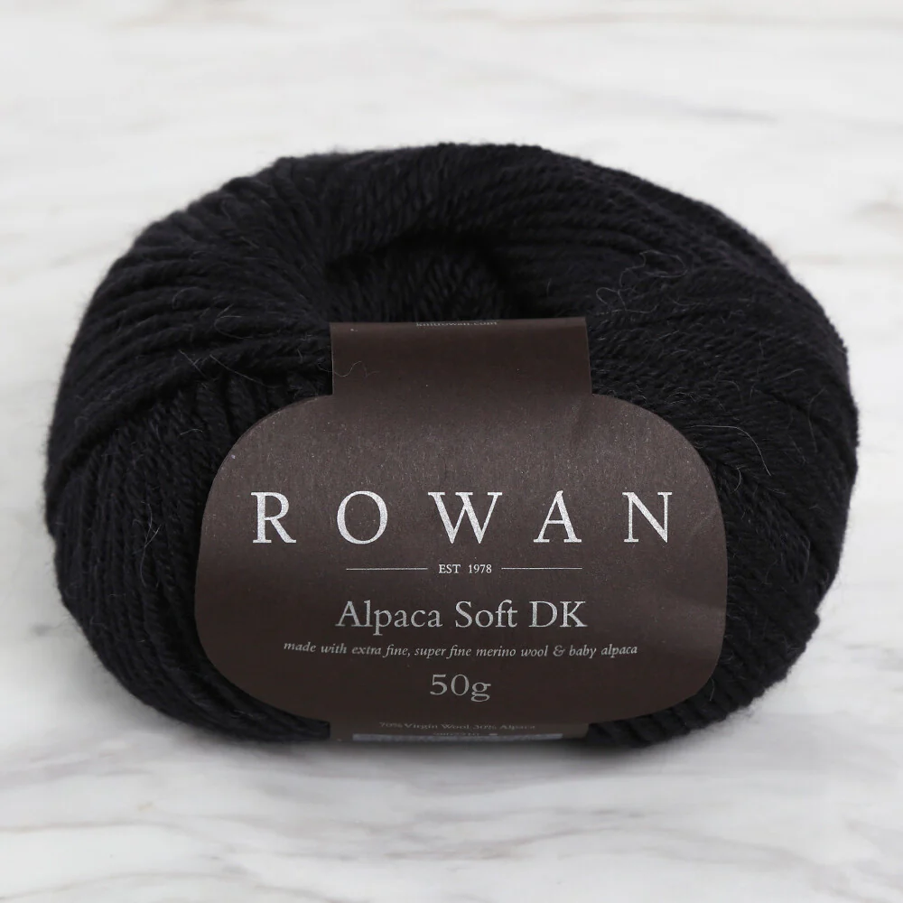 Rowan Alpaca Soft DK Yarn, Black - 00216