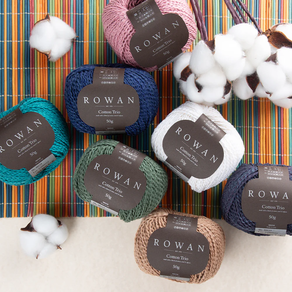 Rowan Cotton Trio Hand Knitting Yarn, White - 00111 - Image 3