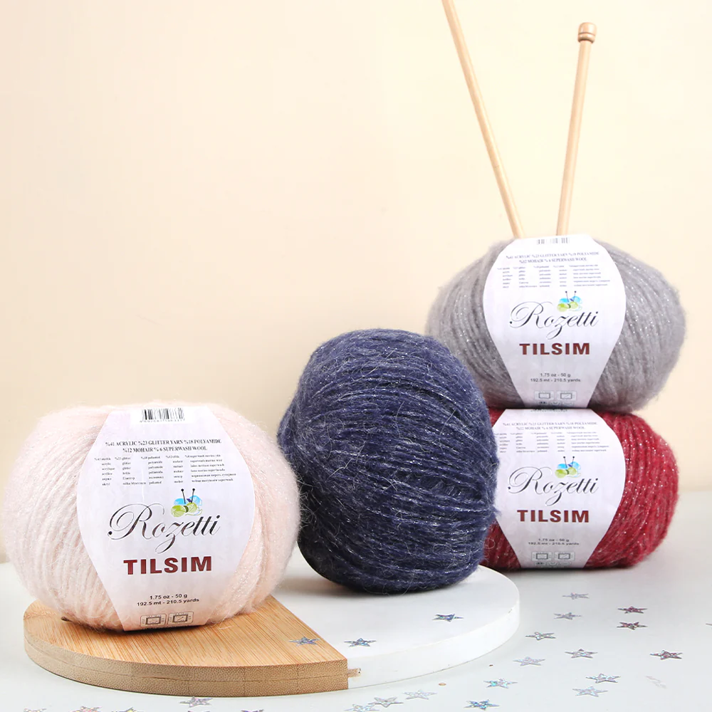 Rozetti Tılsım Glittery Hand Knitting Yarn Navy Blue - 362-10 - Image 5