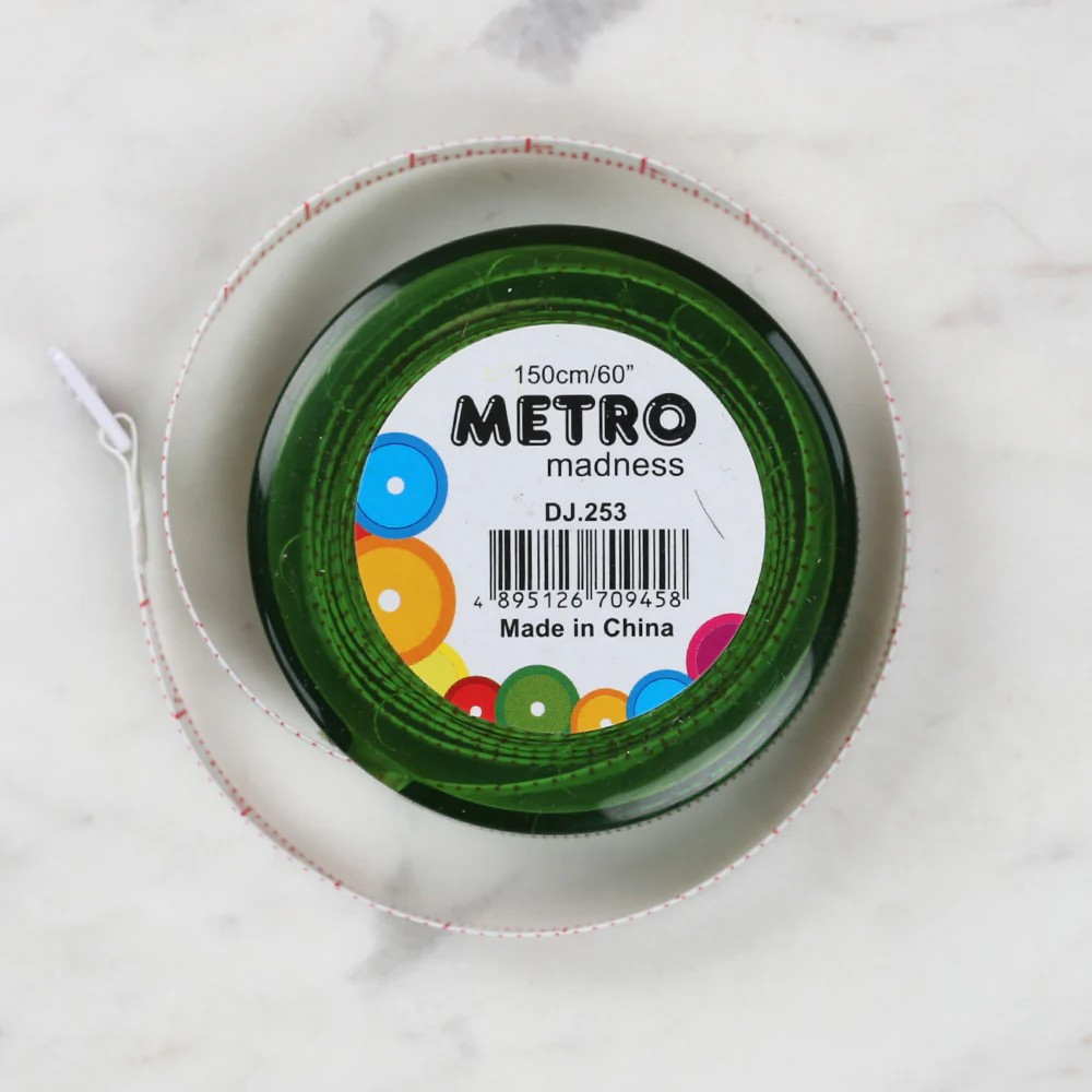Sew Tasty Metro Auto Tape Measure Green 150cm/60" - 253 - Image 2