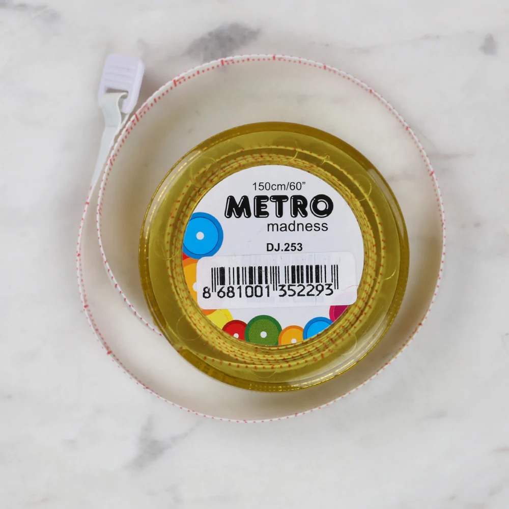 Sew Tasty Metro Auto Tape Measure Yellow 150cm/60 inch - 253 - Image 2