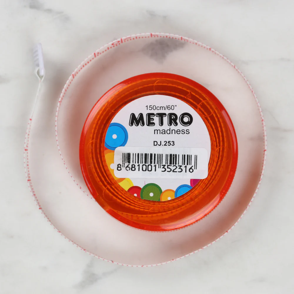 Sew Tasty Subway Auto Tape Measure Orange 150cm/60" - 253 - Image 2