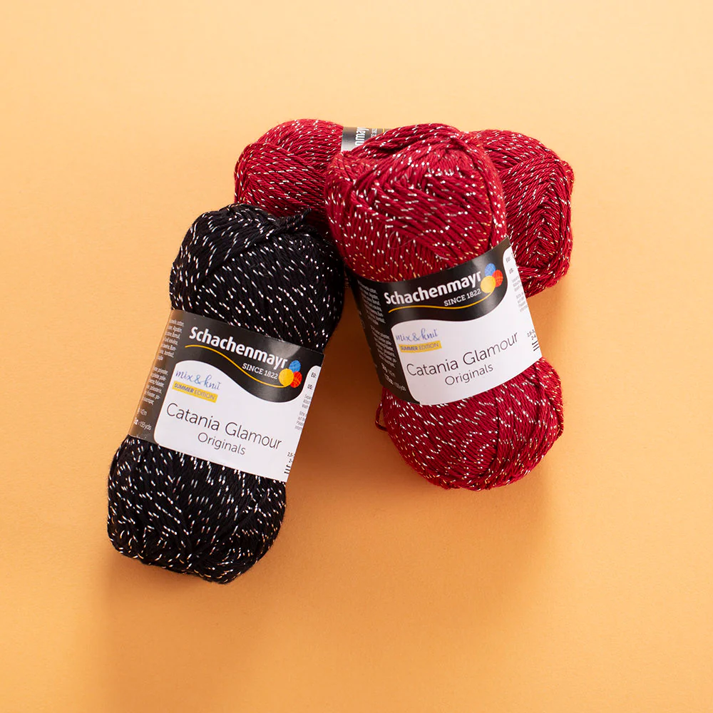 Schachenmayr Catania Glamour 50g Sparkly Yarn, Red - 00132 - Image 3