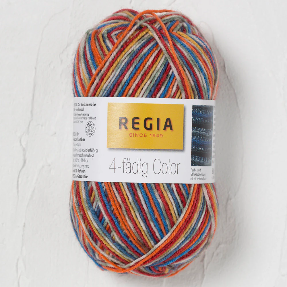 Schachenmayr  Regia 4-Ply 50gr Color Sock Yarn, Multi Colors - 9801281-05478